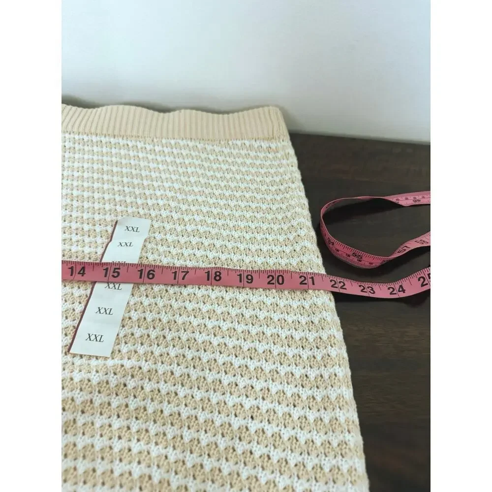Future Collective Collab Cream/White Crochet Mini Skirt Checkered XXL, NWT